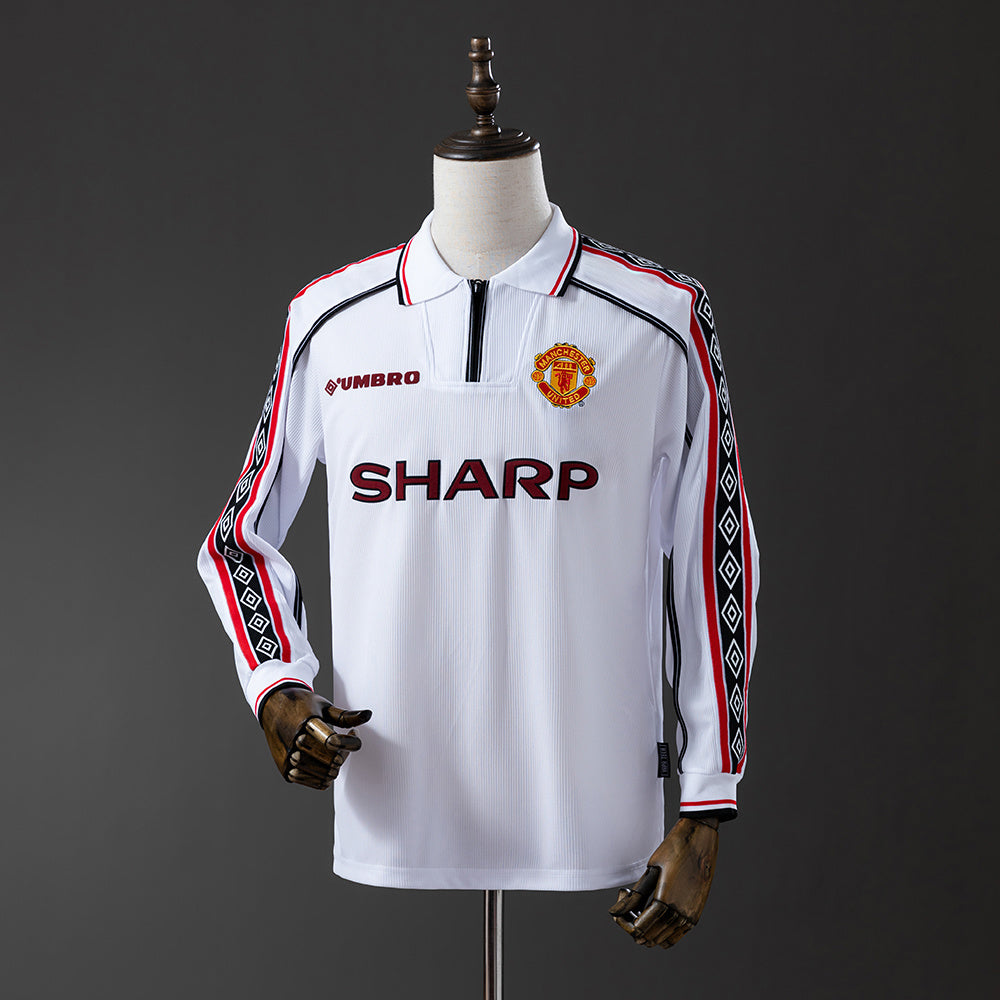 98/99 Manchester United Third White Long Sleeve Retro Jersey