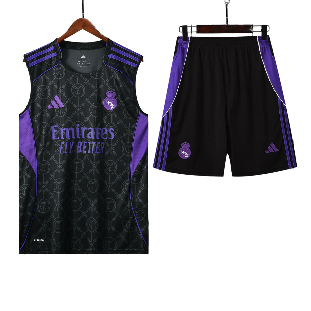 25/26 Real Madrid Black Purple Vest Kit