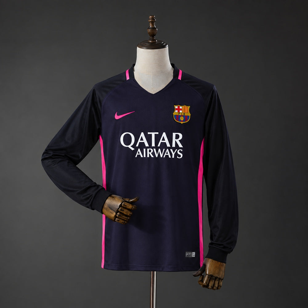 16/17 Barcelona Away Long Sleeve Retro Jersey