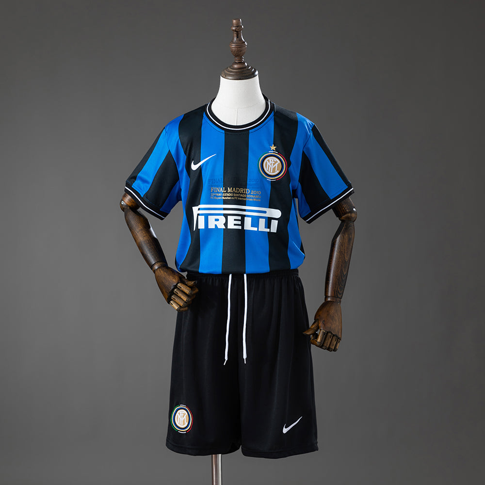 09/10 Inter Milan Home UEFA Champions League Retro Kids Kit