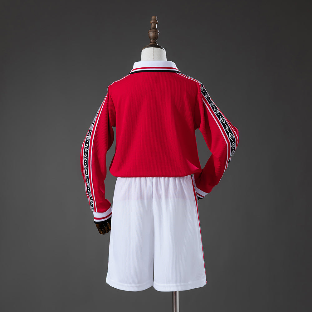 98/99 Manchester United Home Long Sleeve Kids Kit