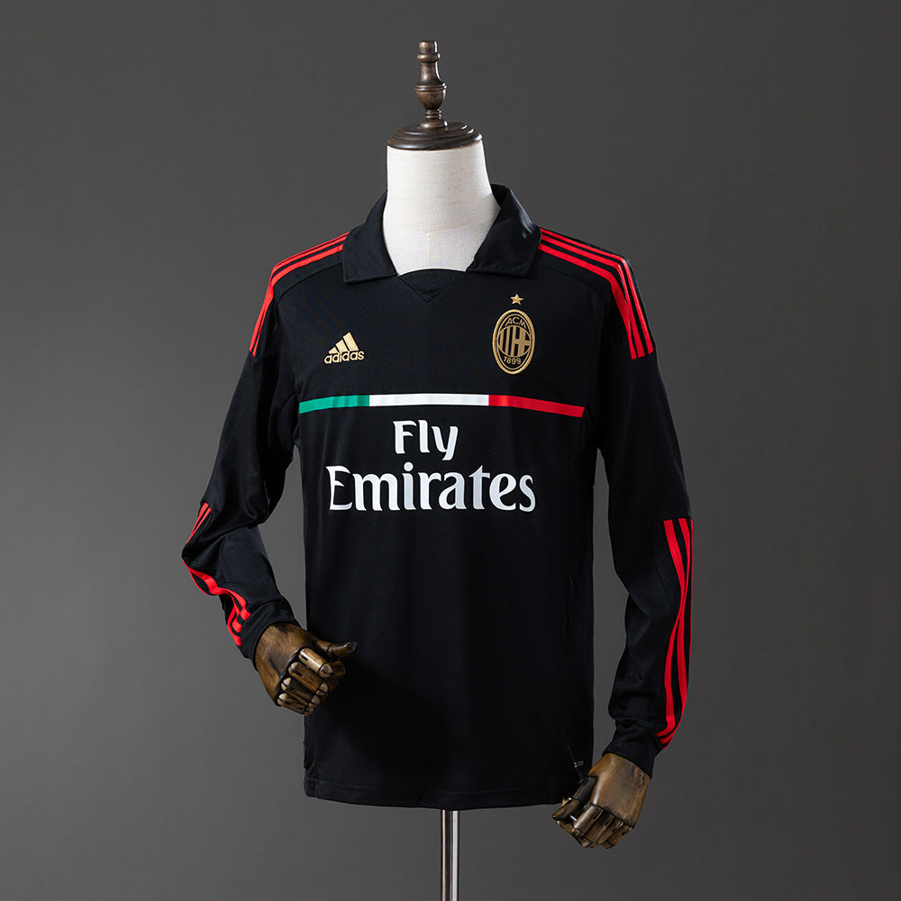 11/12 AC Milan Away Long Sleeve Retro Jersey