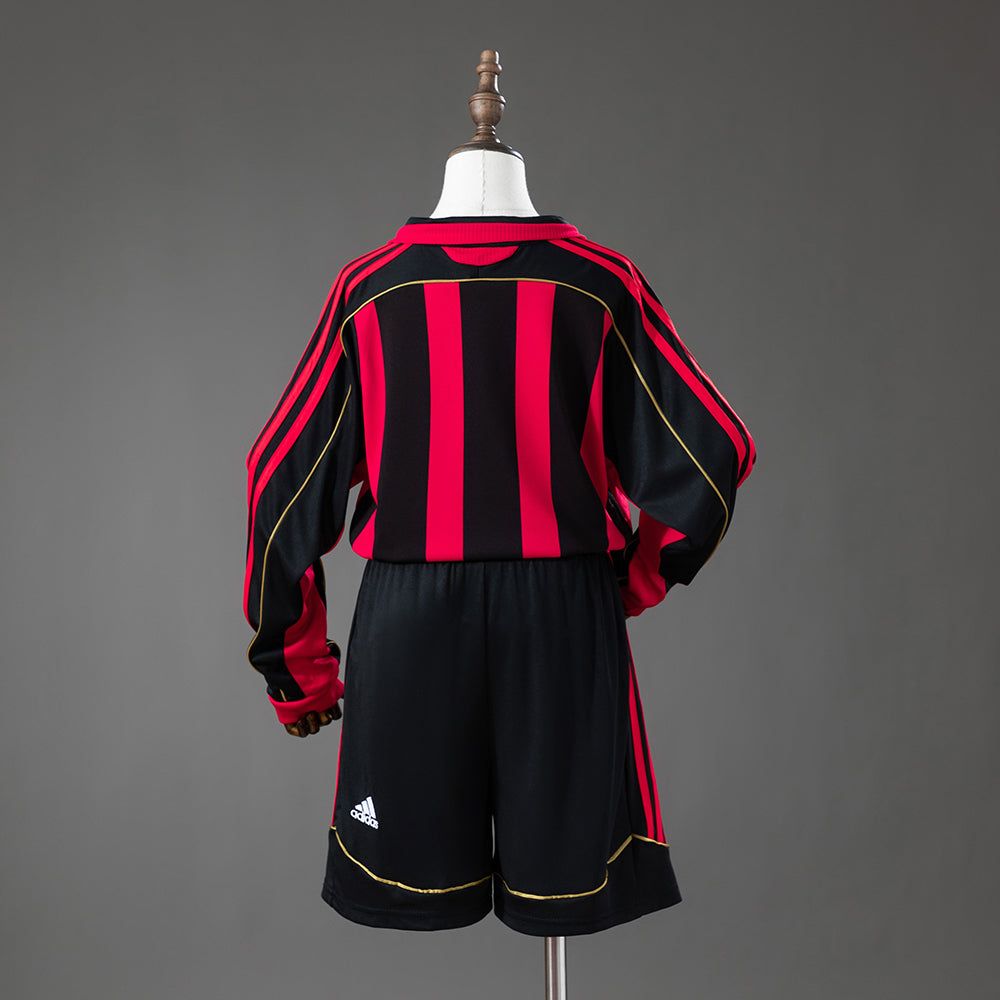 06/07 AC Milan Home Long Sleeve Retro Kids Kit