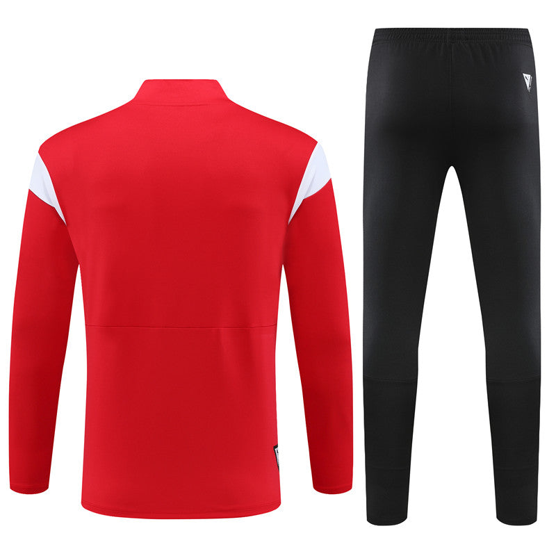 Ac Red Color Matching Tracksuit