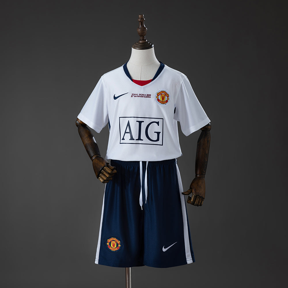 08/09 Manchester United UEFA Champions League Away Retro Kids Kit