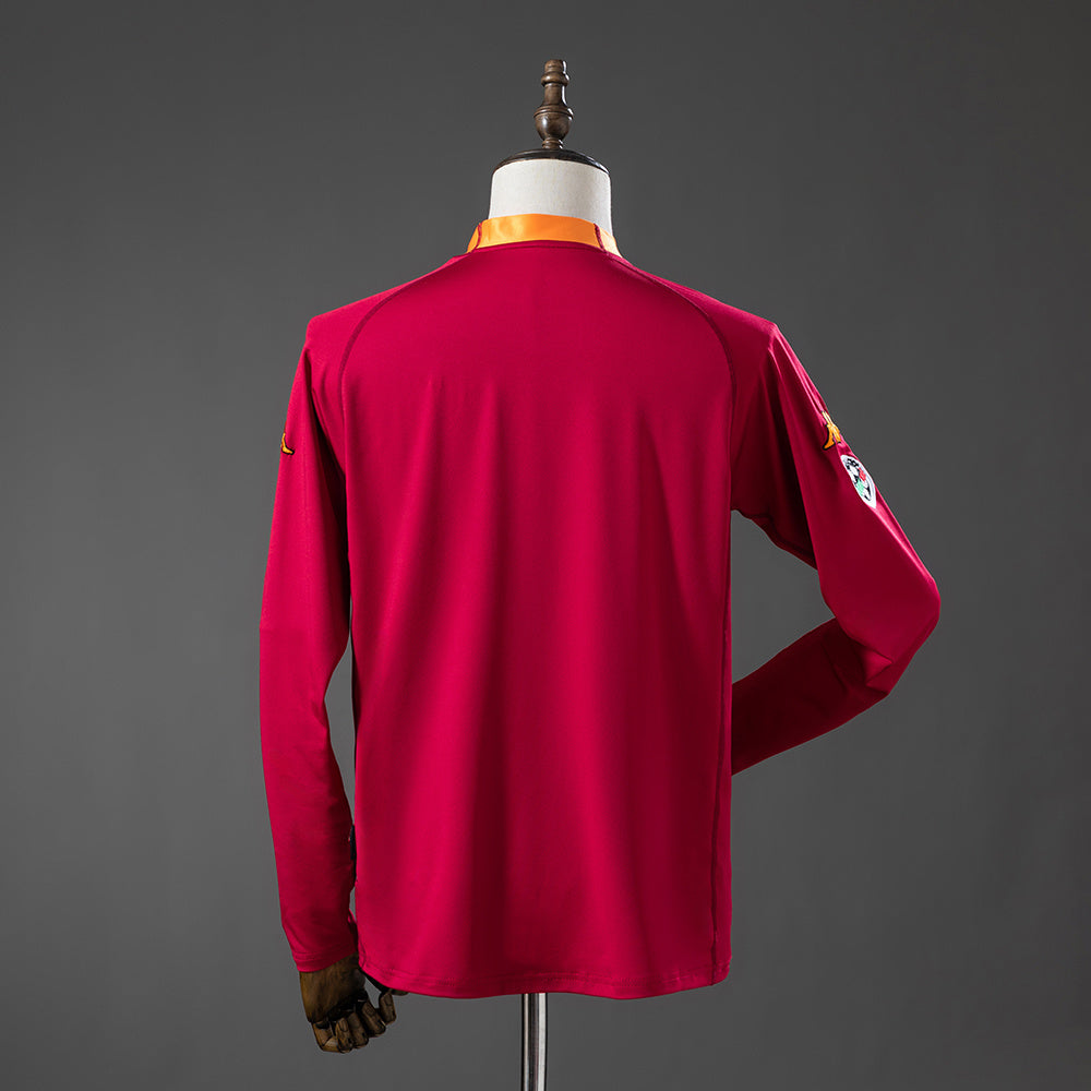 00/01 AS Roma Home Long Sleeve Retro Jersey