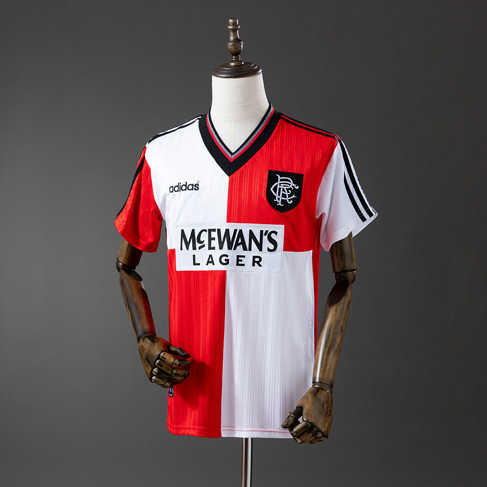 95/96 Rangers Red and White Retro Jersey