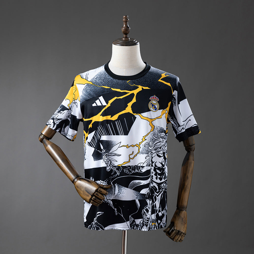 25/26 Real Madrid Avengers Pre-Match Jersey Black and White