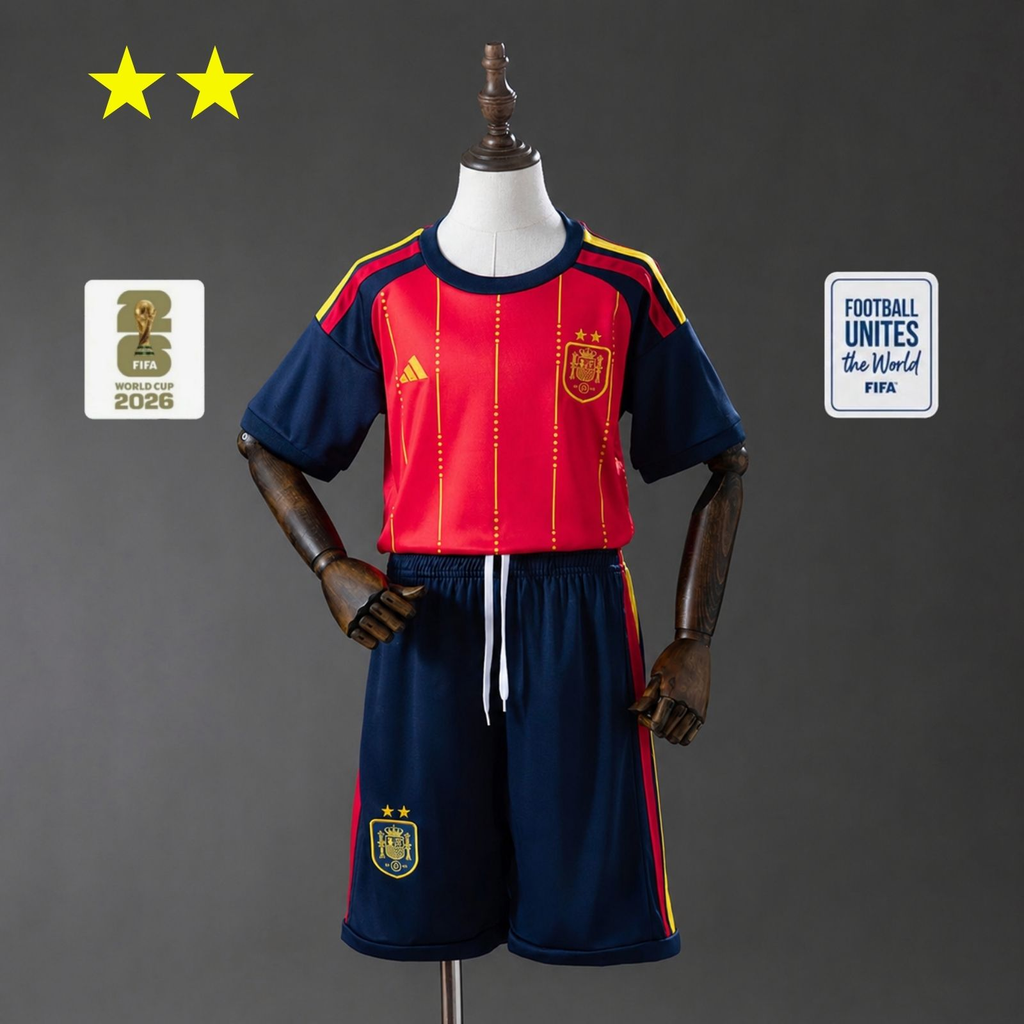 2026 Spain Home 2-Star Champions Edition Kids Kit