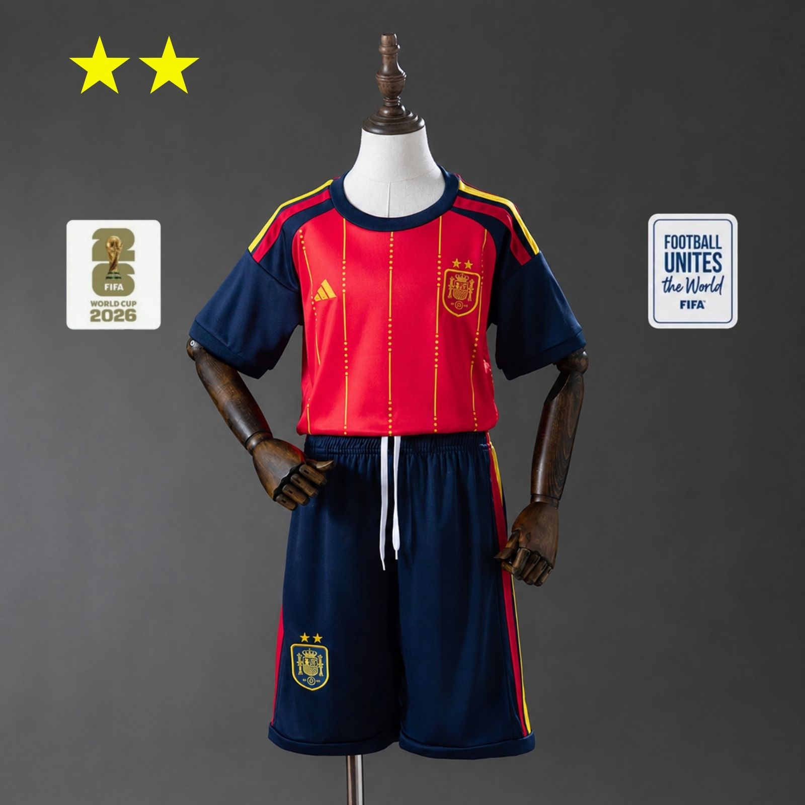 2026 Spain Home 2-Star Champions Edition Kids Kit