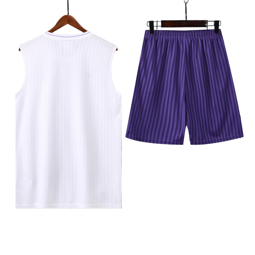 25/26 Real Madrid White Striped Vest Kit
