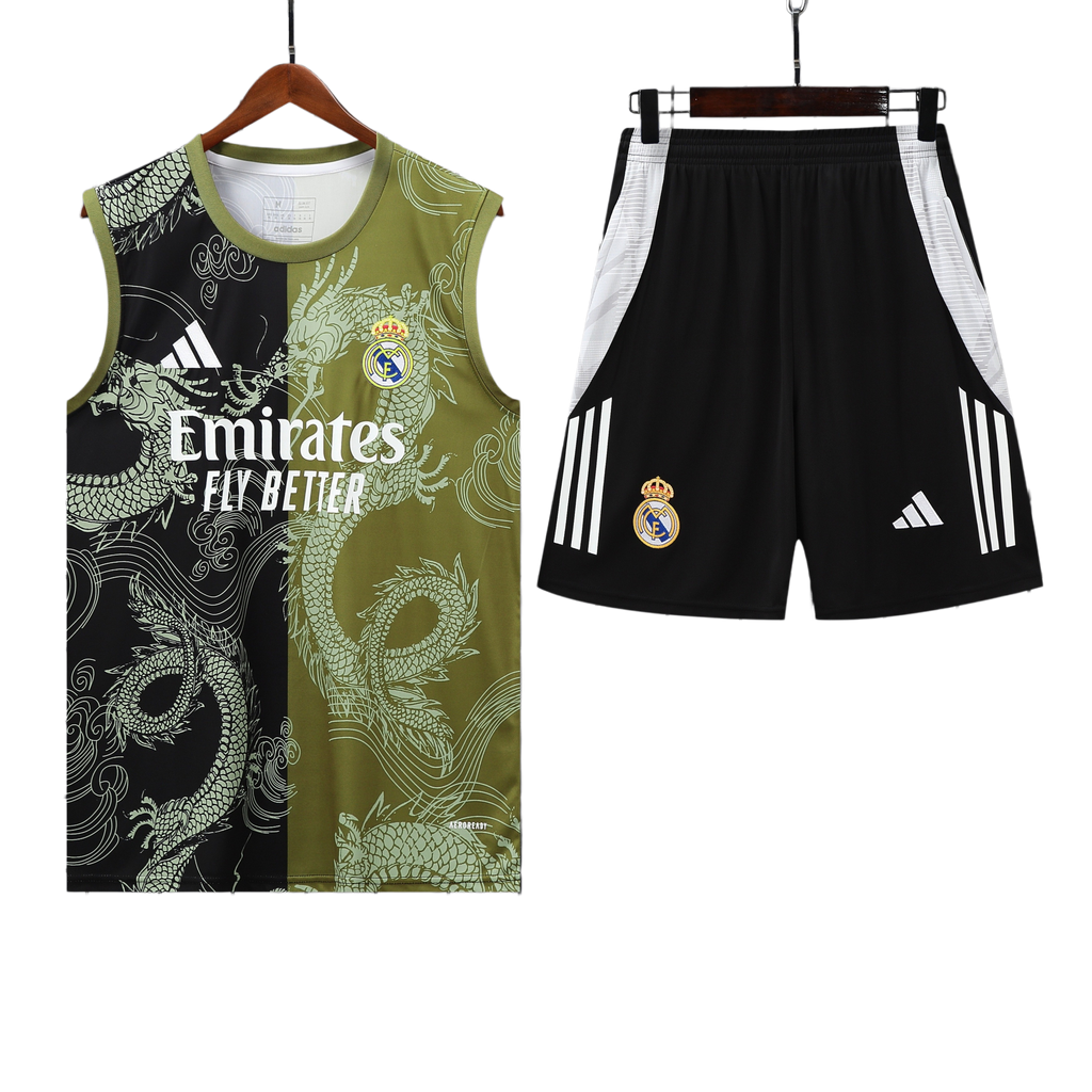 25/26 Real Madrid Black & Green Vest Kit