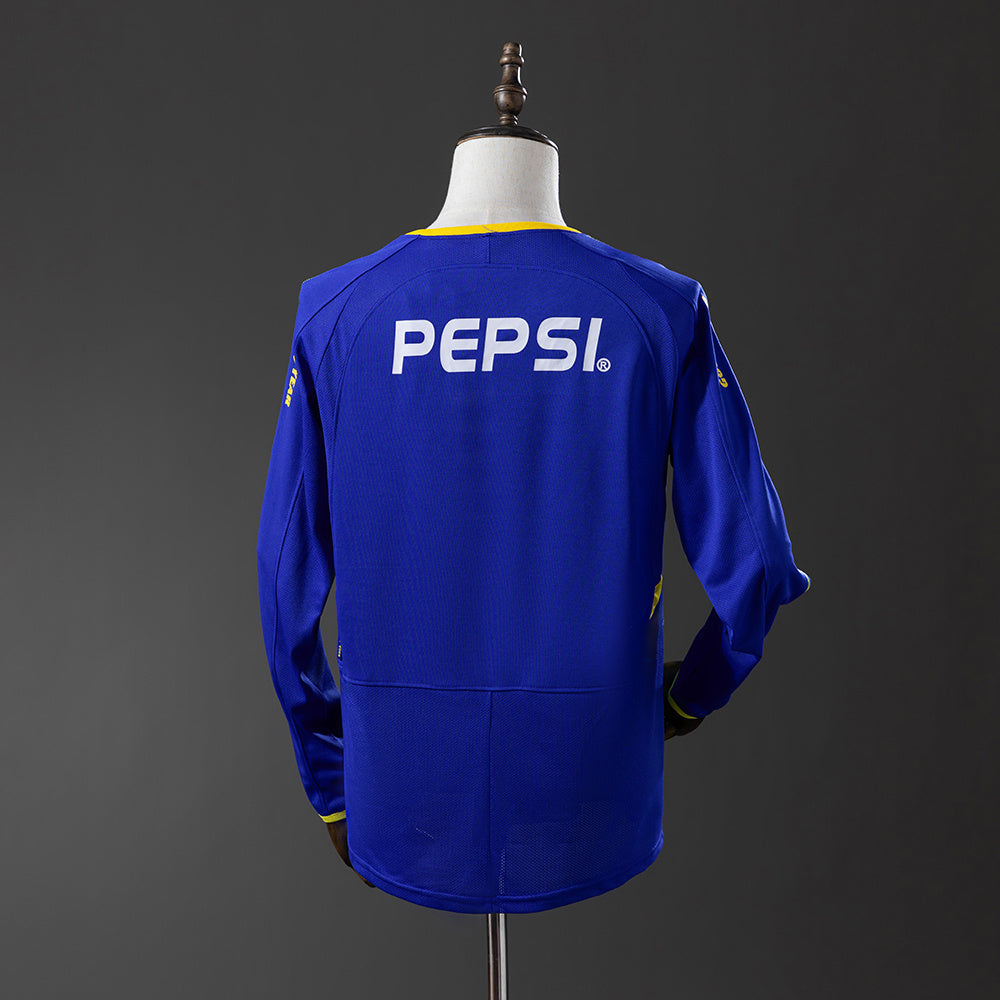 03/04 Boca Juniors Home Long Sleeve Retro Jersey