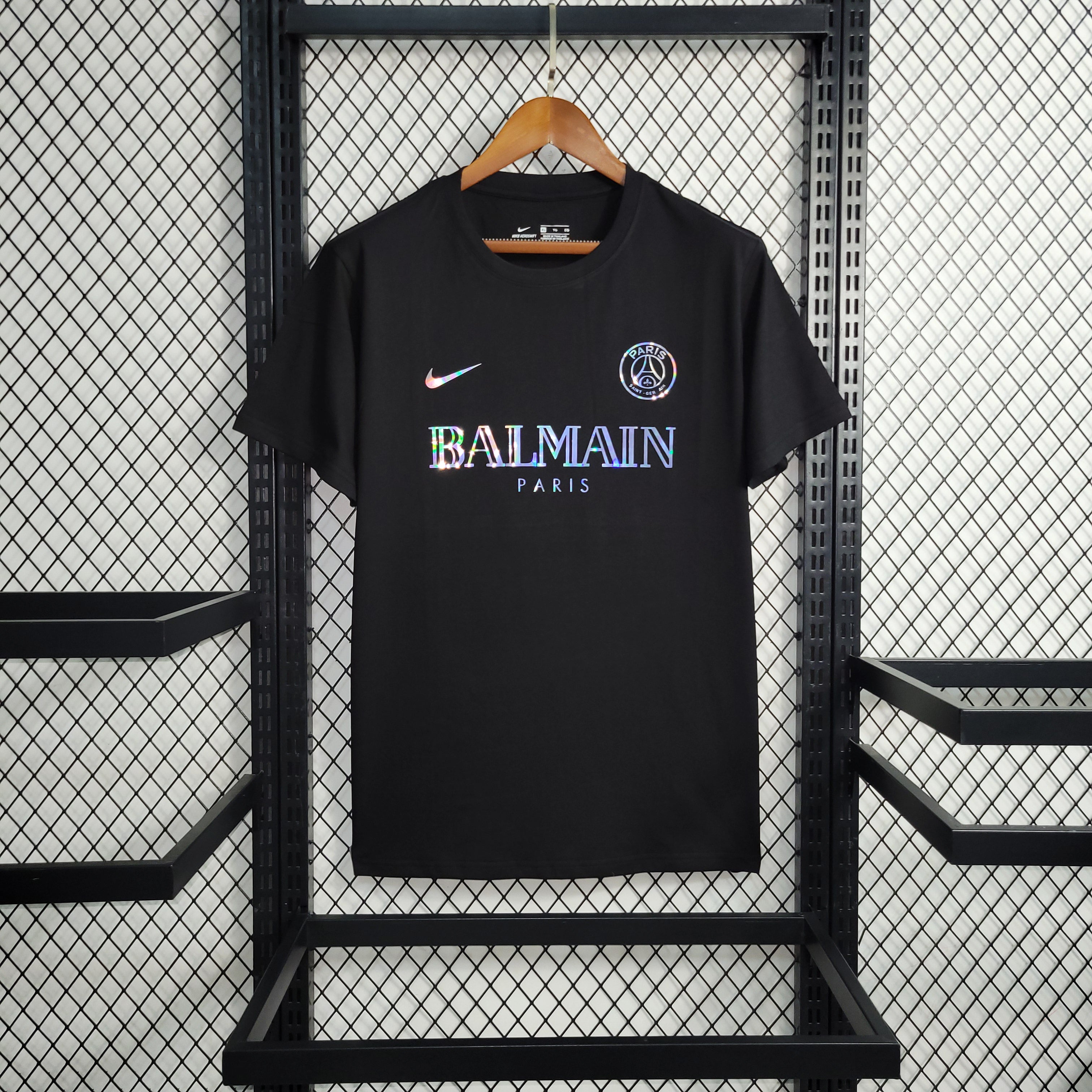 Black PSG x Balmain Collab Concept Special Edition Reflective Jersey