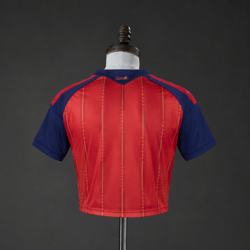 2026 Spain Home 2-Star Champions Edition Women’s Crop Jersey