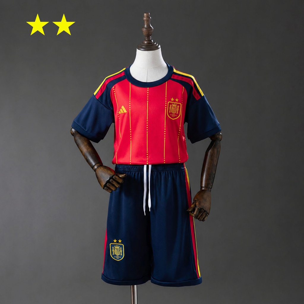 2026 Spain Home 2-Star Champions Edition Kids Kit