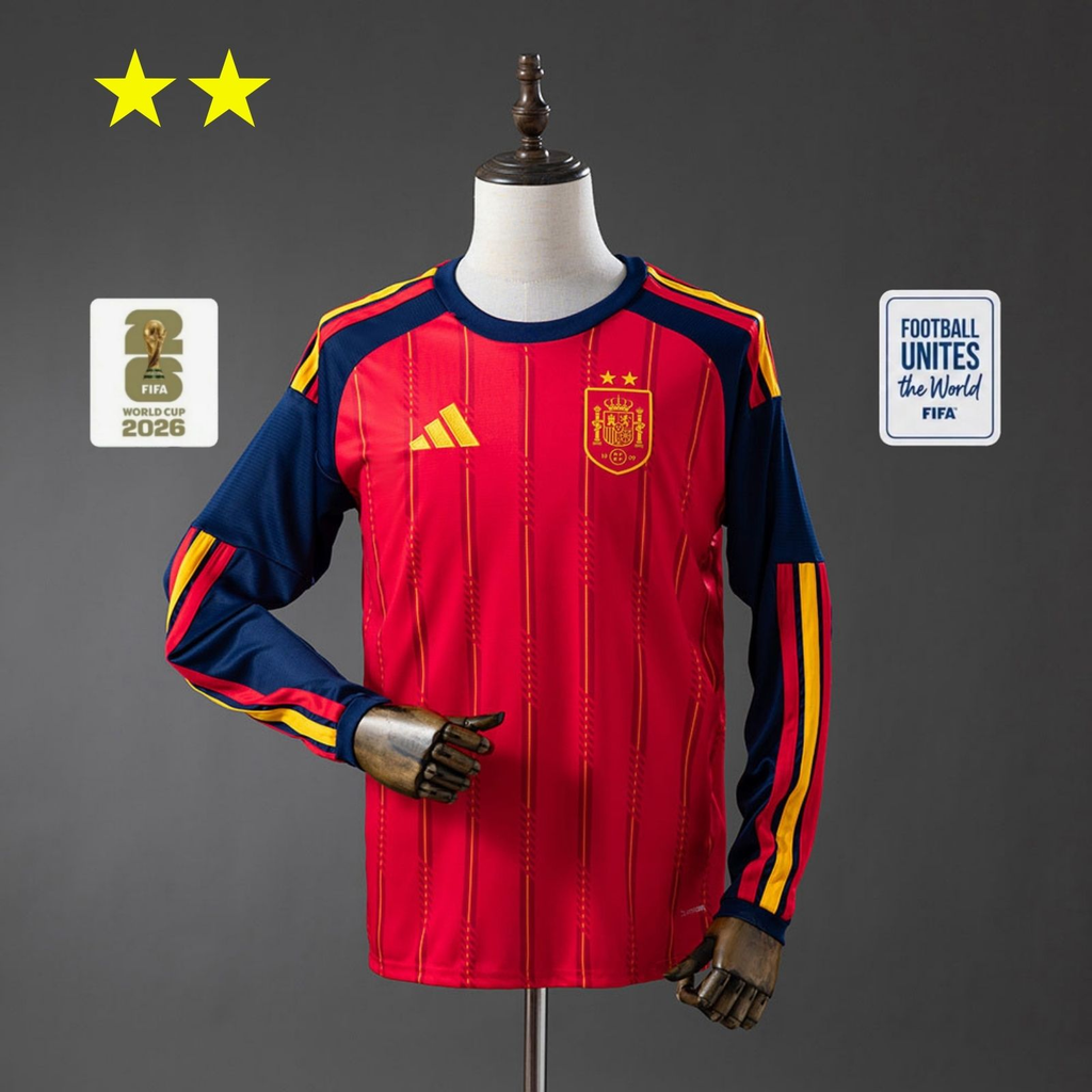 2026 Spain Home 2-Star Champions Edition Long Sleeves Jersey