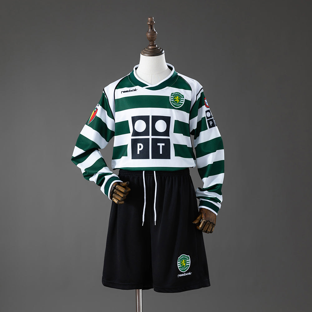 01/02 Sporting CP Home Long Sleeve Retro Kids Kit