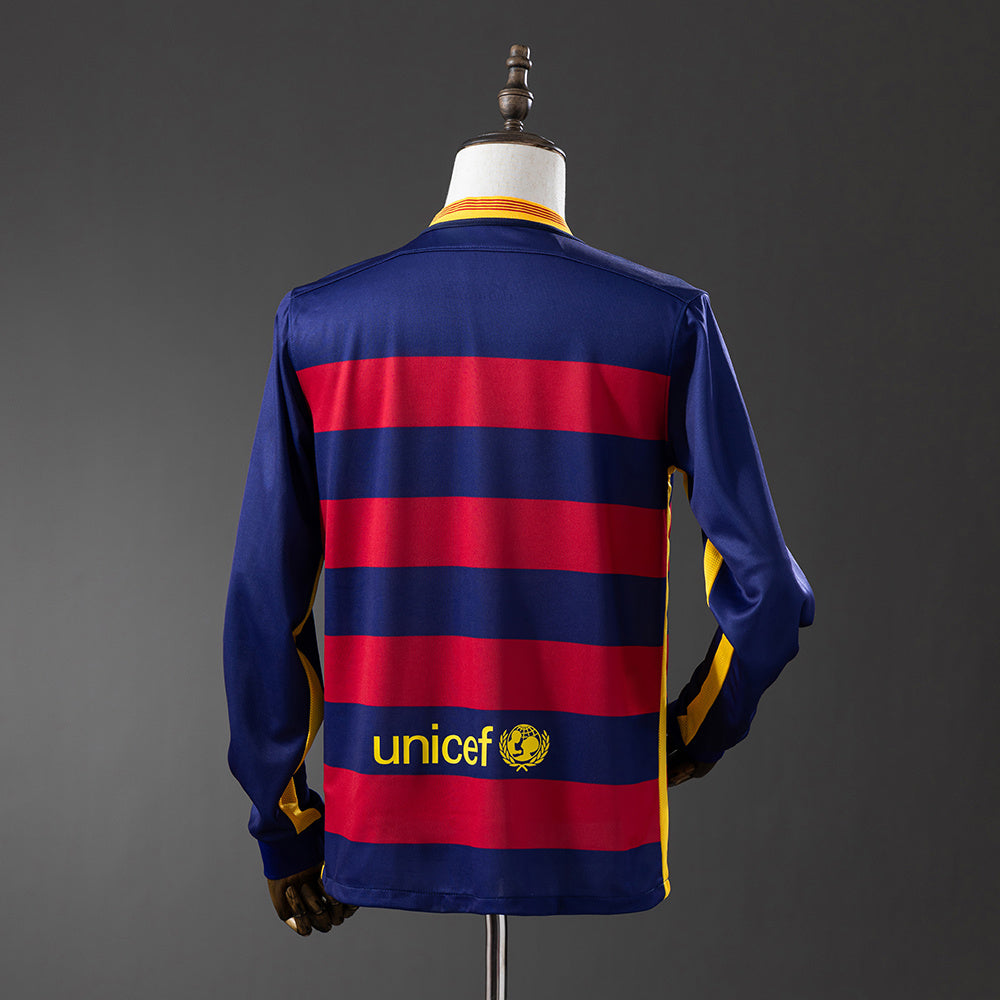 15/16 Barcelona Home Retro Jersey Long Sleeve