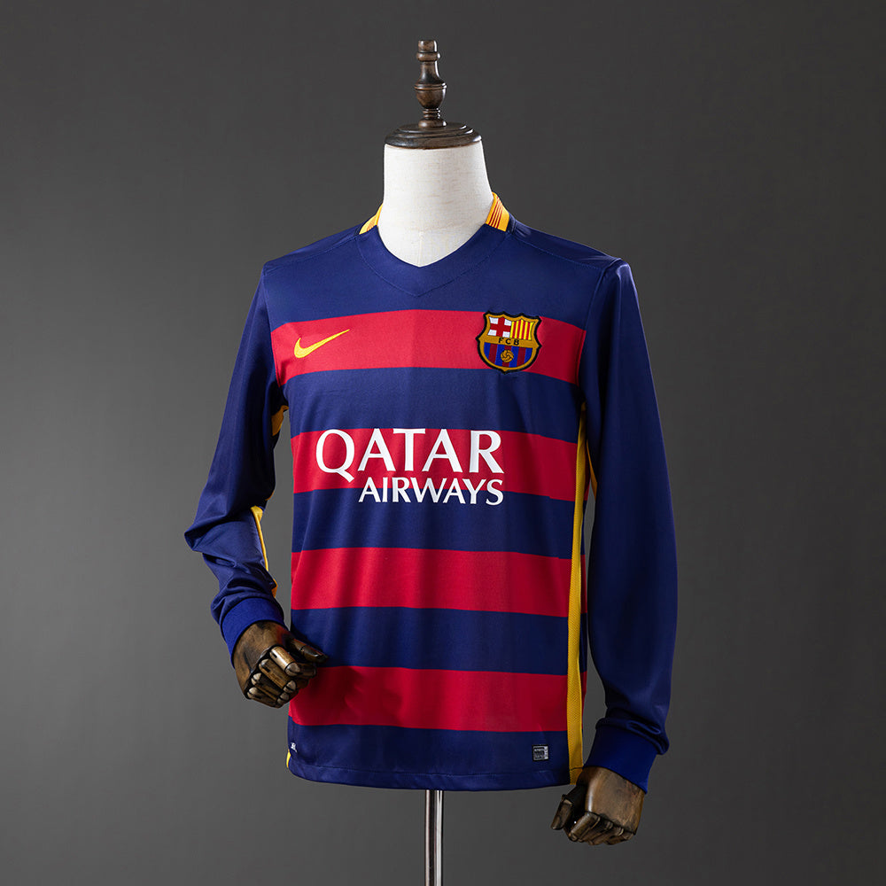 15/16 Barcelona Home Retro Jersey Long Sleeve