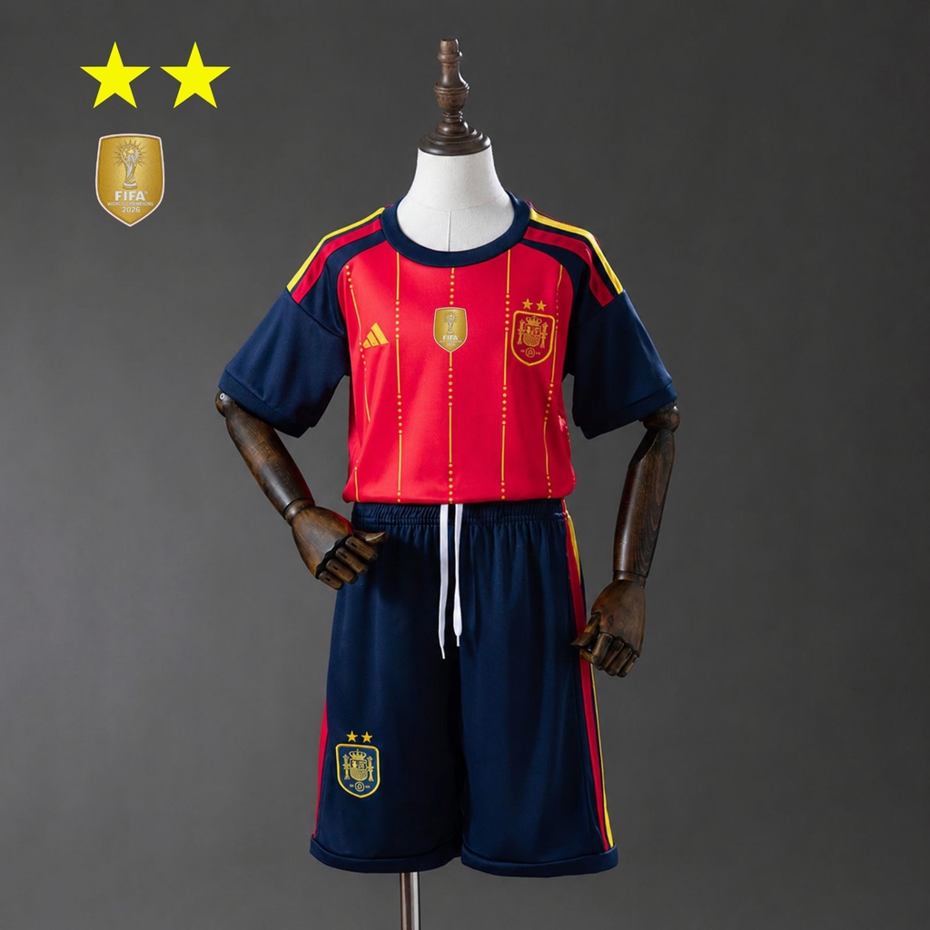 2026 Spain Home 2-Star Champions Edition Kids Kit