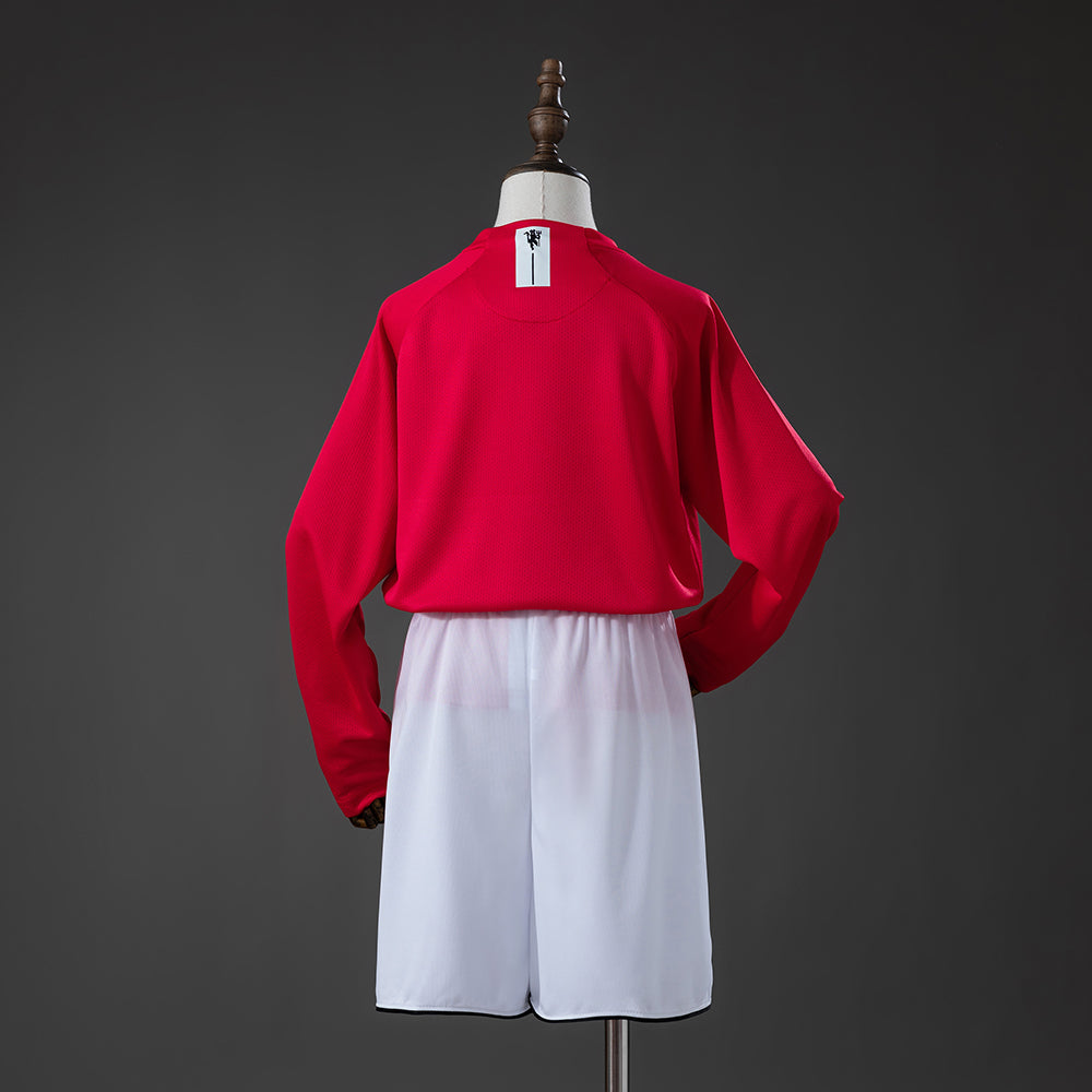 07/08 Manchester United Home Long Sleeve Kids Kit