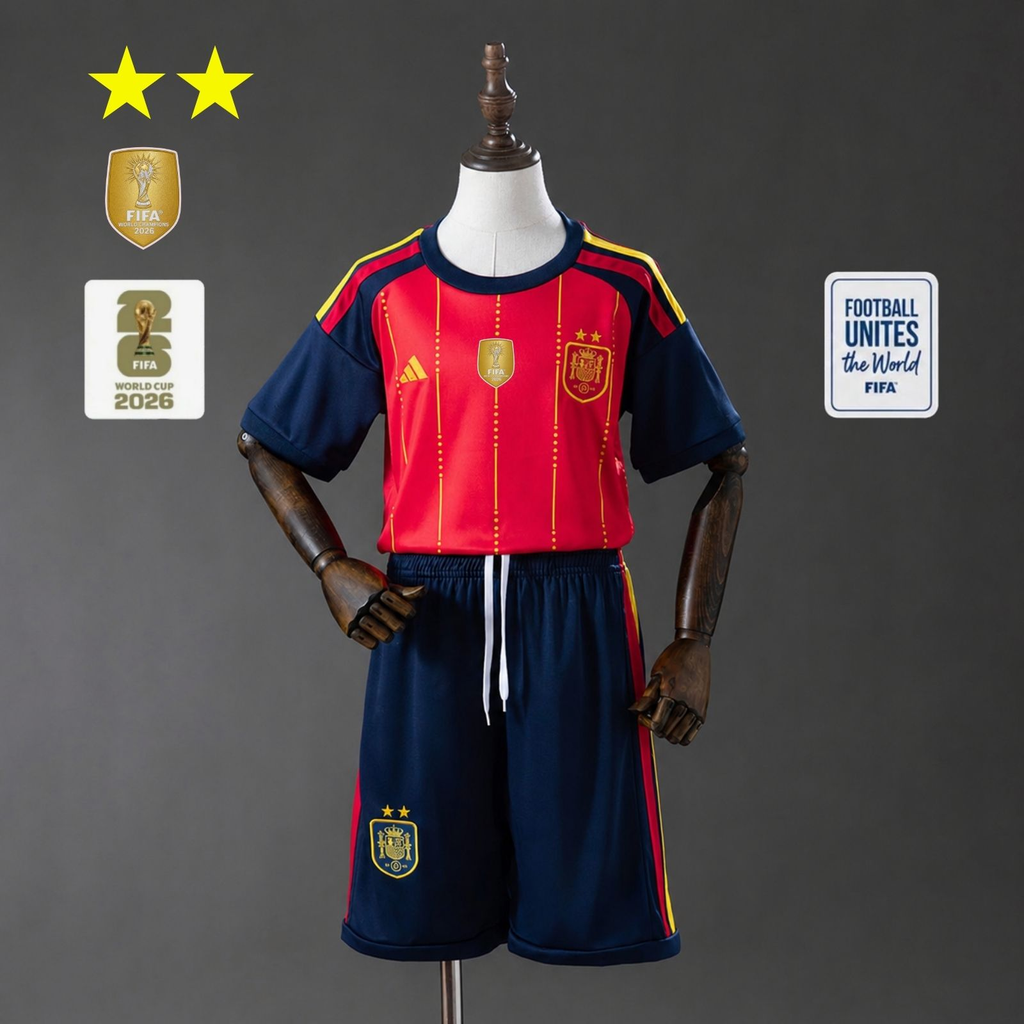 2026 Spain Home 2-Star Champions Edition Kids Kit