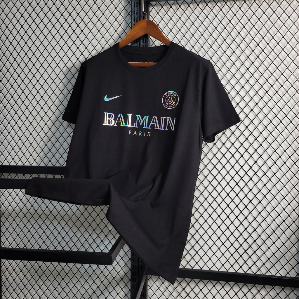Black PSG x Balmain Collab Concept Special Edition Reflective Jersey