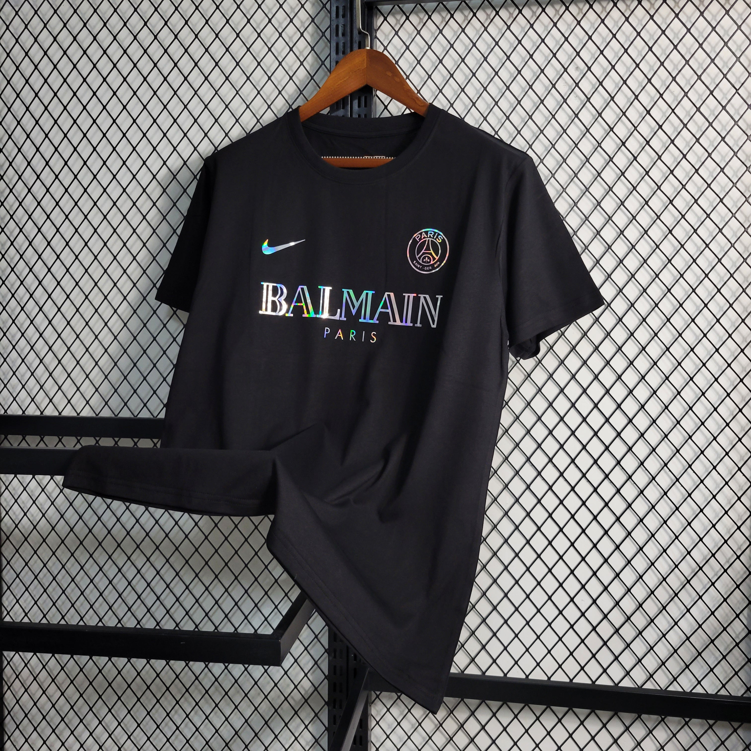 Black PSG x Balmain Collab Concept Special Edition Reflective Jersey