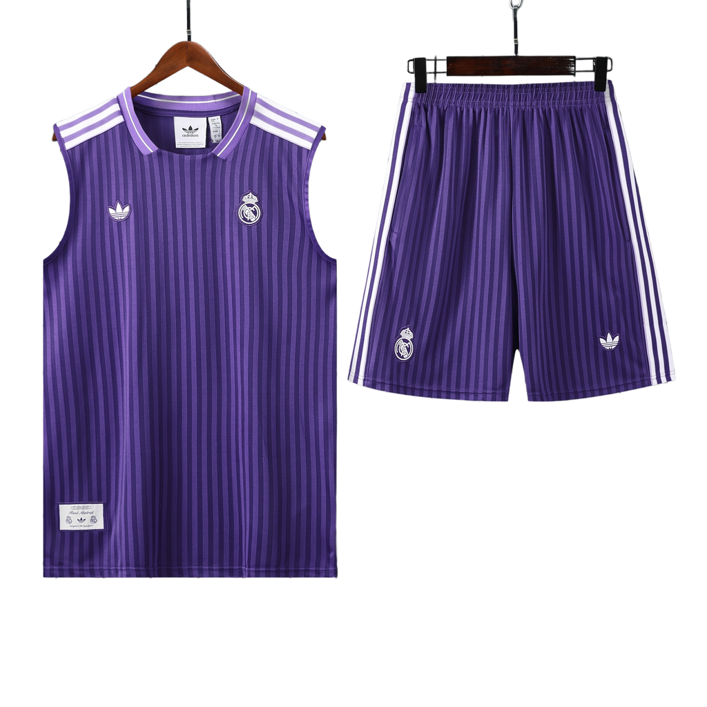 25/26 Real Madrid Purple Striped Vest Kit