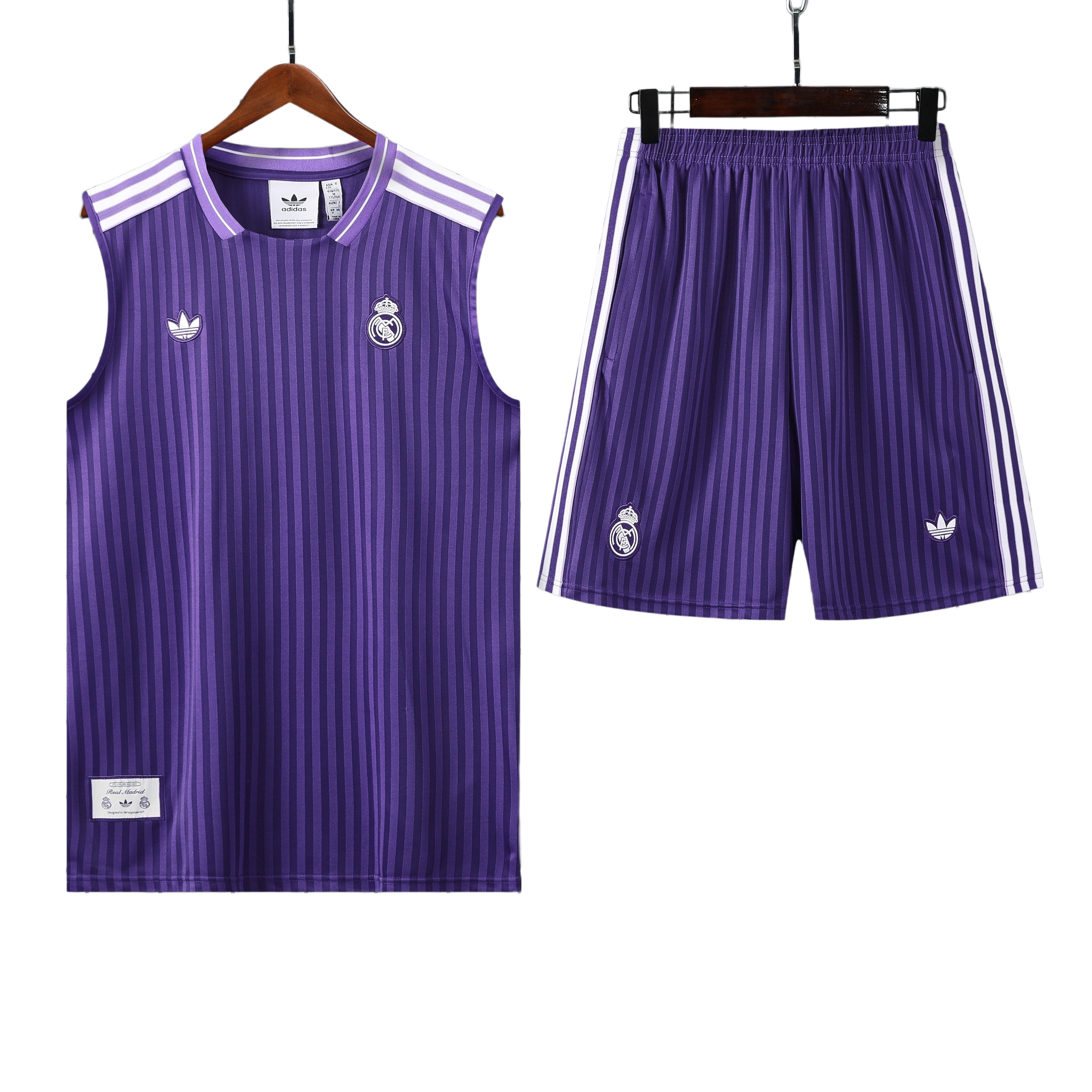 25/26 Real Madrid Purple Striped Vest Kit