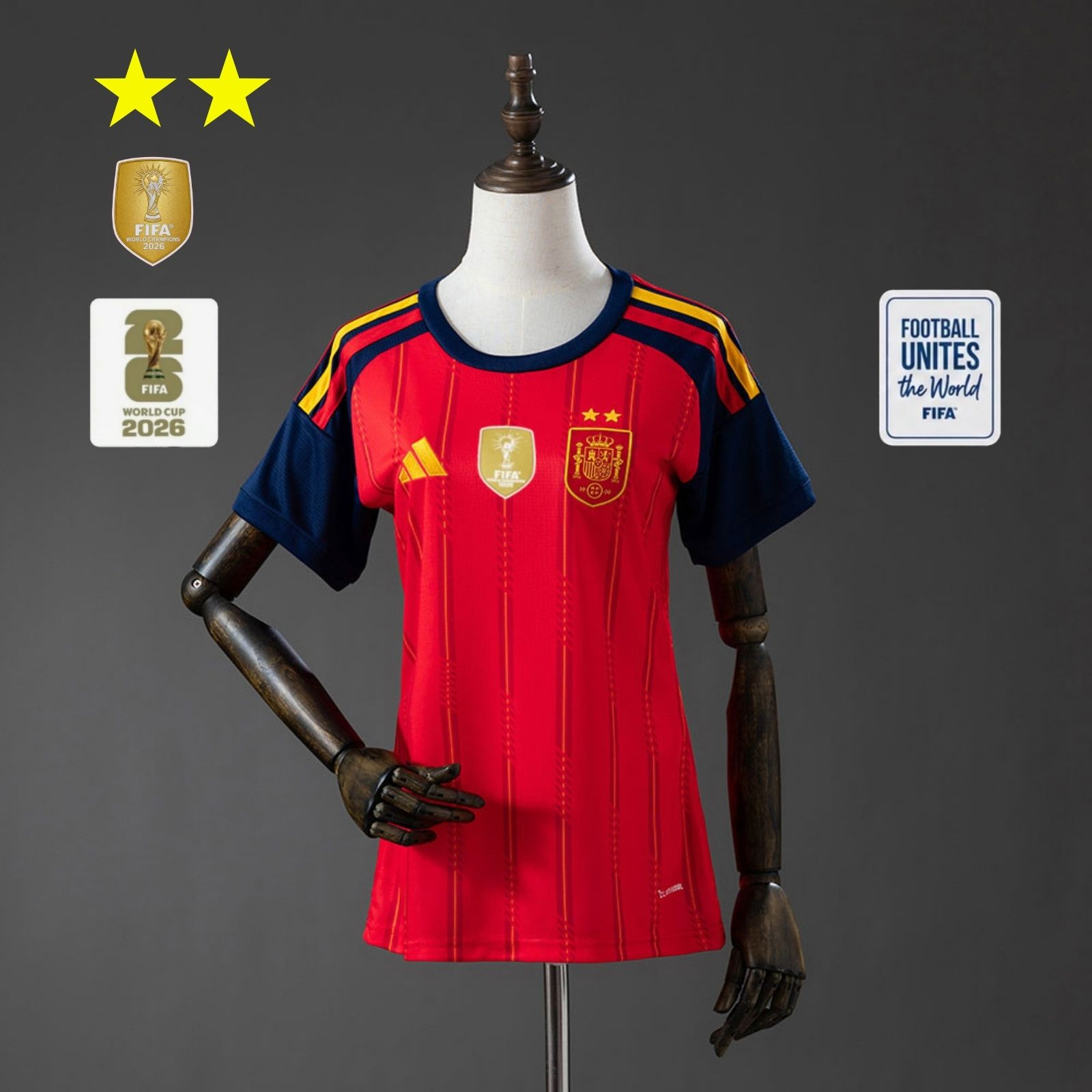 2026 Spain Home 2-Star Champions Edition Women’s Jersey