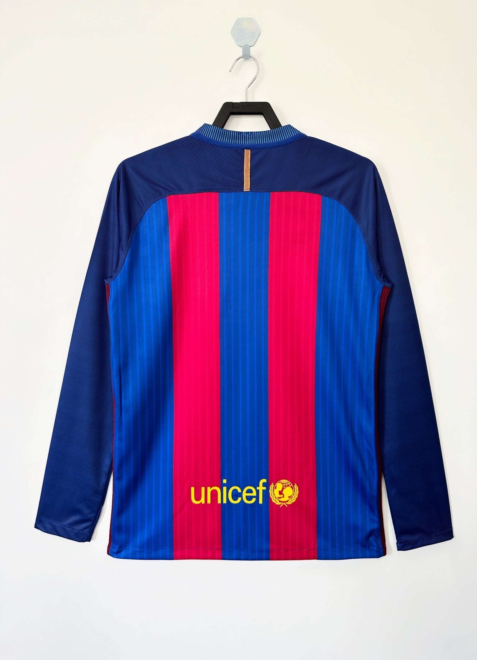 2016-17 Barcelona Home Long Sleeves Retro Jersey