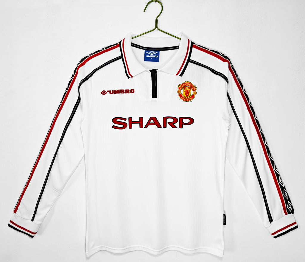 98/99 Manchester United White Long Sleeve Jersey