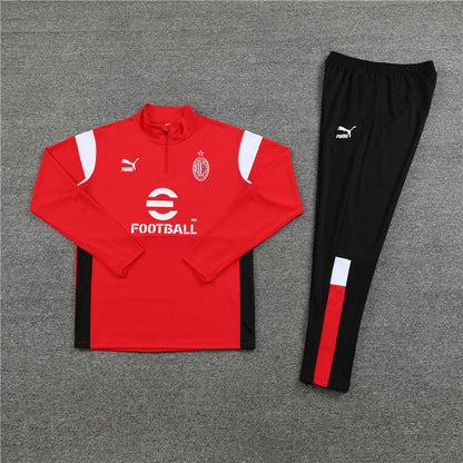 Ac Red Color Matching Tracksuit