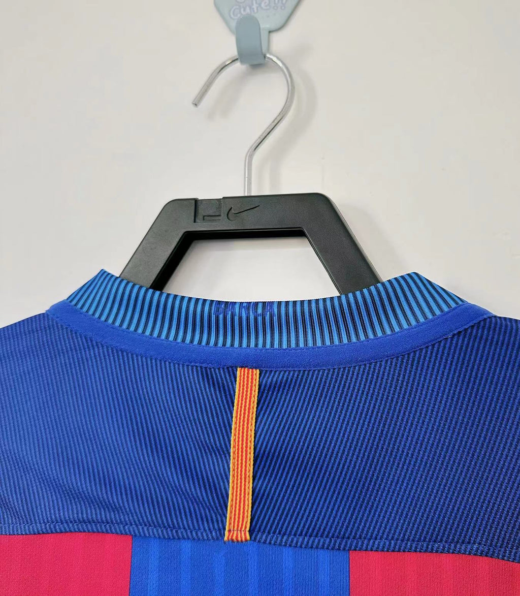 2016-17 Barcelona Home Long Sleeves Retro Jersey