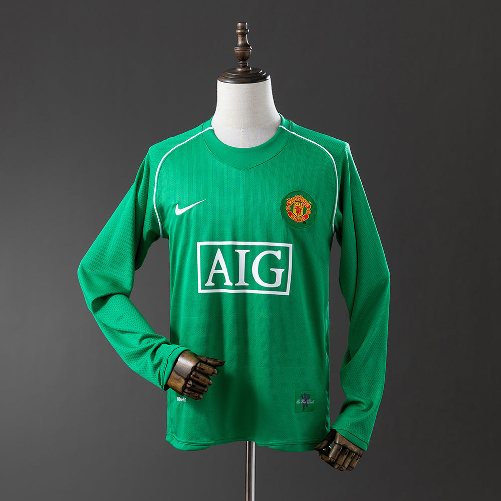 07/08 Manchester United Goalkeeper Green Long Sleeve Retro Jersey