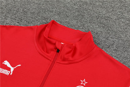 Ac Red Color Matching Tracksuit