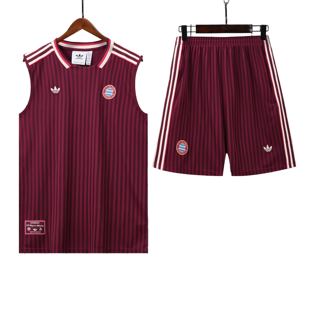 25/26 Bayern Munich Red Striped Vest Kit