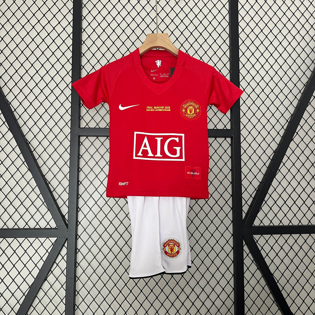 07/08 Manchester United UEFA Champions League Home Retro Kids Kit