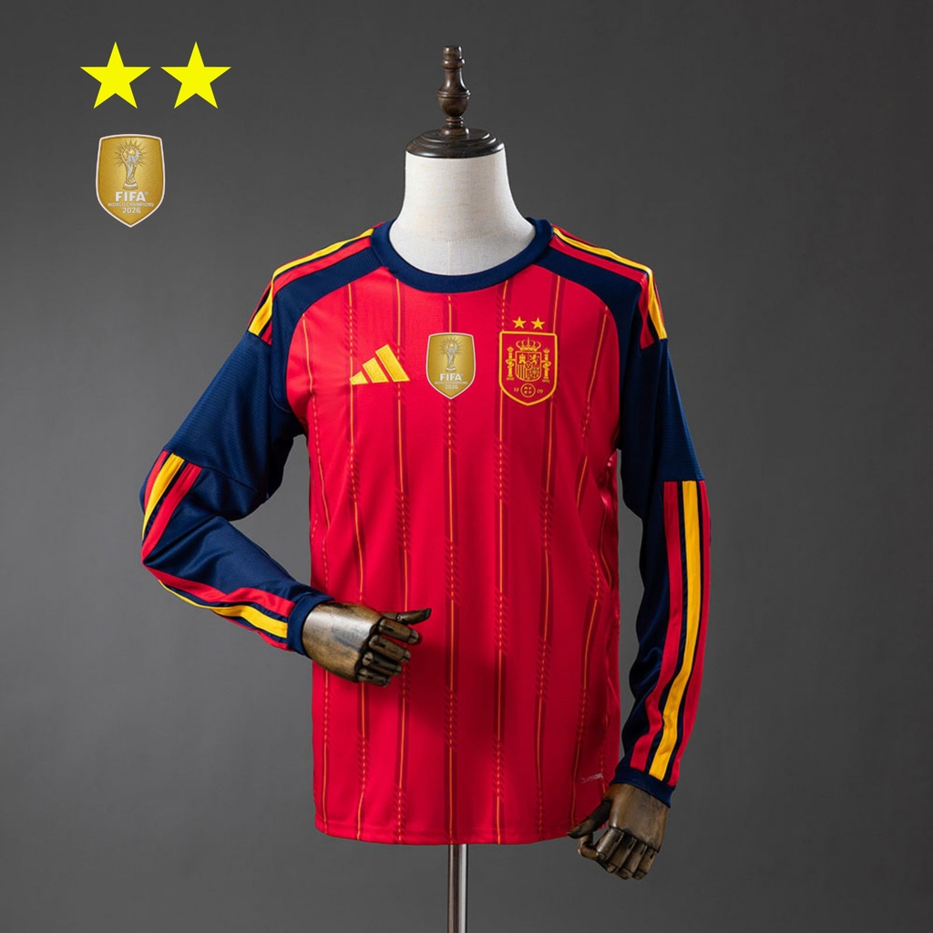 2026 Spain Home 2-Star Champions Edition Long Sleeves Jersey